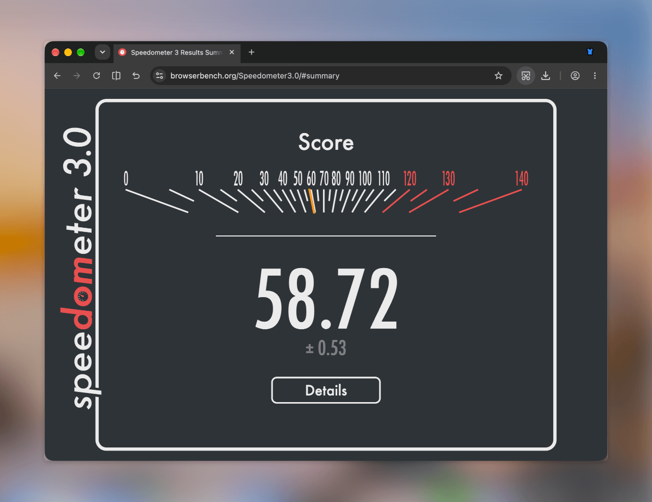 Turbo Browser Speedometer 3.0 跑分结果